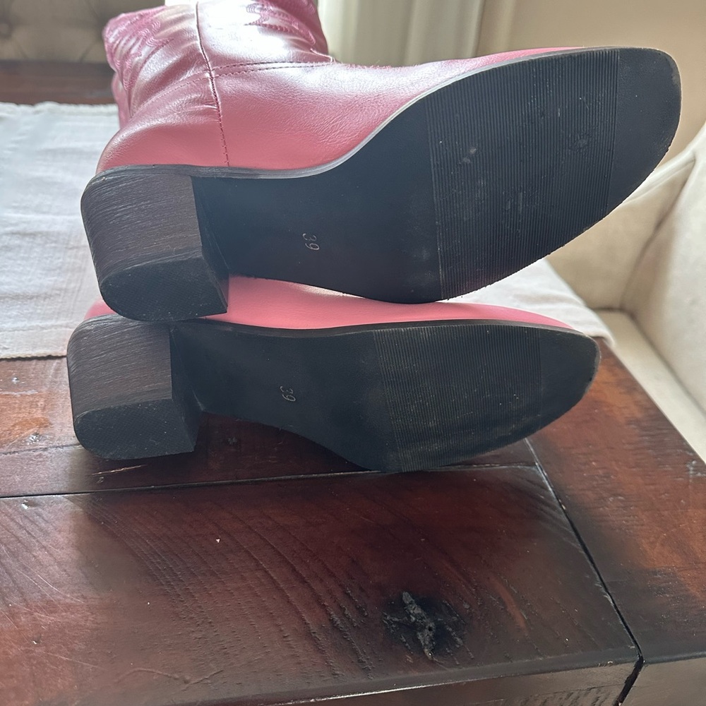 Pink Heart Embroidered Cowboy Boots / Size 39 / EUC - Picture 7 of 7